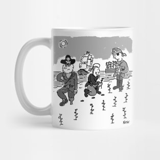 Pirates are Gardening Using a Peg-leg to Drill Holes for Planting Mug